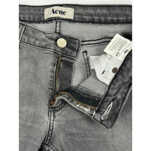 Acne Studios Kex Nightster Jeans Womens 29 x 34‎ Gray Denim Slim Y2K Minimalist - Picture 11 of 16